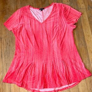 Sami & Jo Coral V-Neck Blouse Plus Size 1x